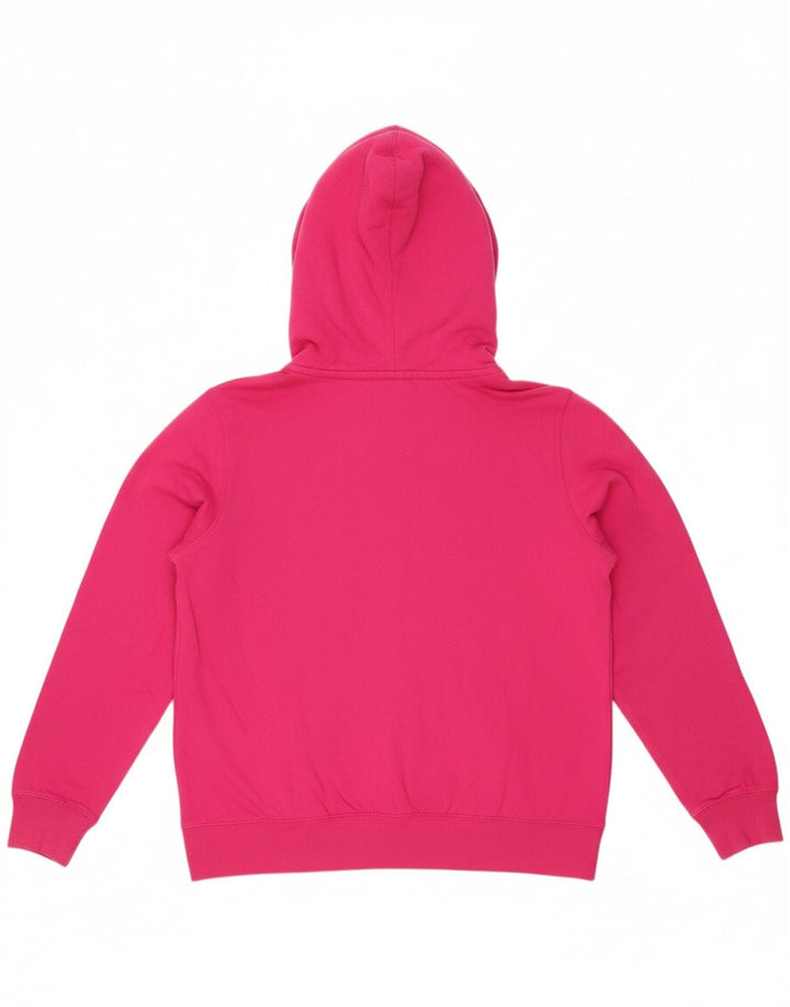 NIKE Womens Zip Hoodie Sweater UK 18 XL Pink Cotton
