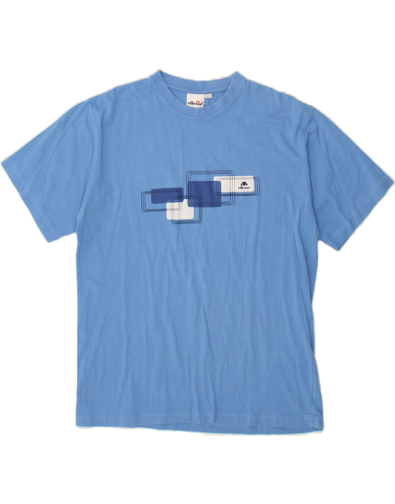ELLESSE Mens Graphic T-Shirt Top Large Blue Cotton Vintage Ellesse and Second-Hand Ellesse from Messina Hembry 