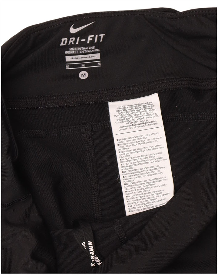 Nike Womens Dri Fit Leggings UK 12 Medium  Black Polyester