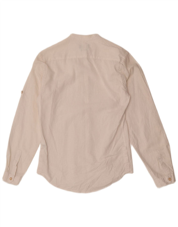 Zara Mens Slim Fit Shirt Small White Linen
