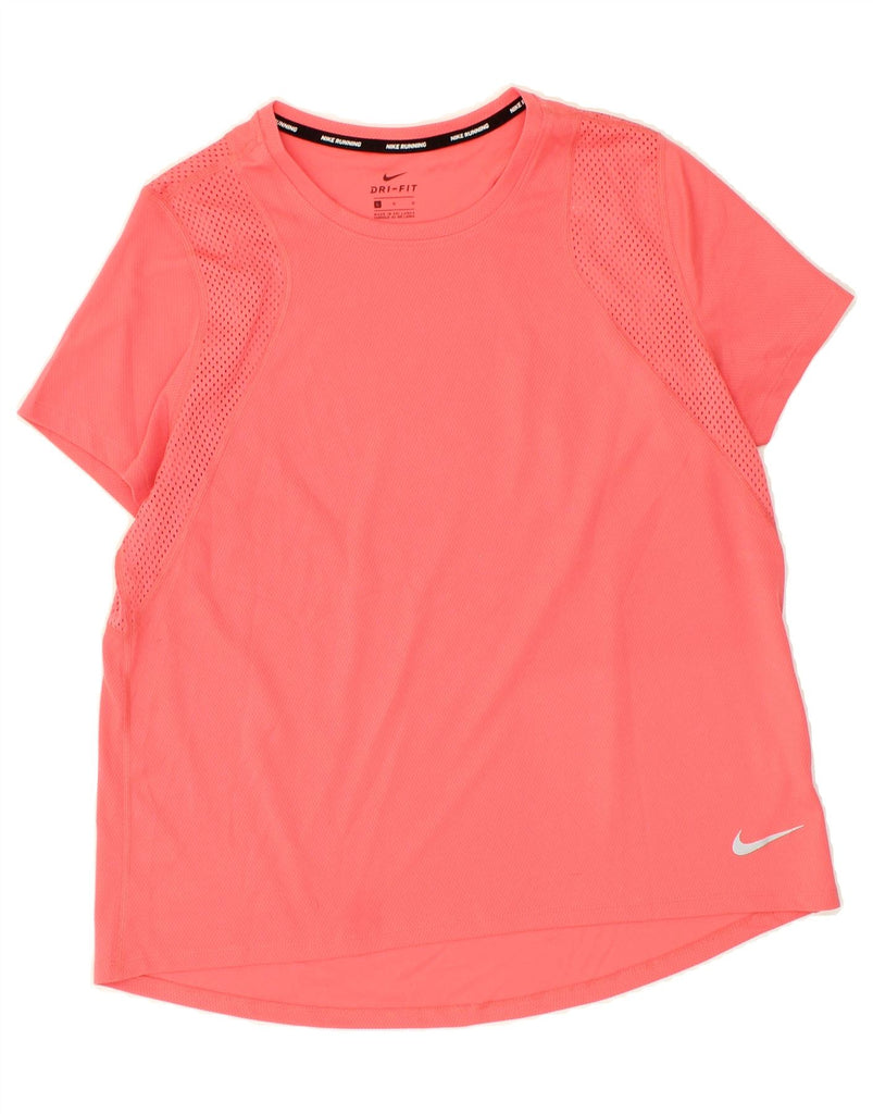 NIKE Womens Dri Fit T-Shirt Top UK 14 Large Pink | Vintage Nike | Thrift | Second-Hand Nike | Used Clothing | Messina Hembry 