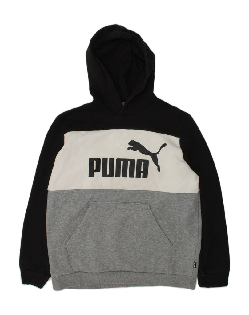 PUMA Boys Graphic Hoodie Jumper 13-14 Years Multicoloured Colourblock | Vintage Puma | Thrift | Second-Hand Puma | Used Clothing | Messina Hembry 