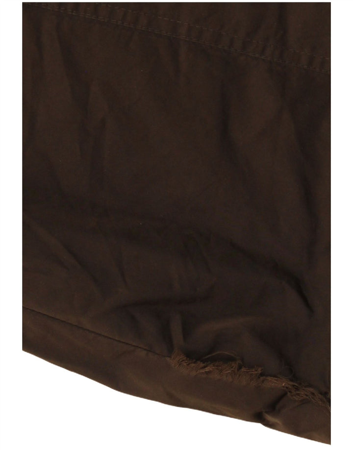 MASSIMO DUTTI Womens Hooded Windbreaker Jacket UK 14 Medium Khaki Cotton