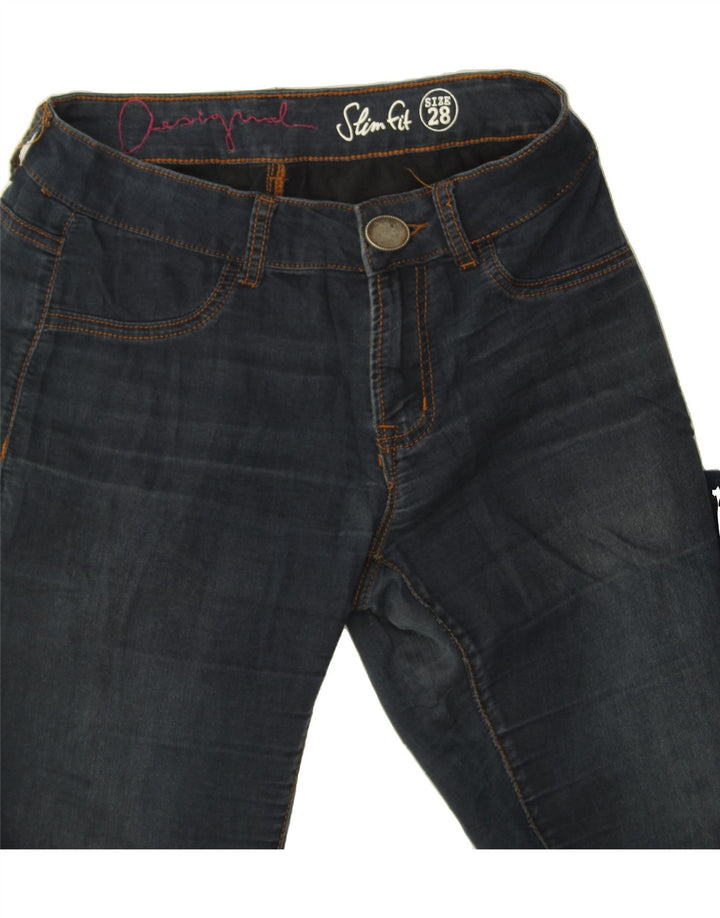 DESIGUAL Womens Slim Jeans W28 L31 Navy Blue Cotton Vintage Desigual and Second-Hand Desigual from Messina Hembry 