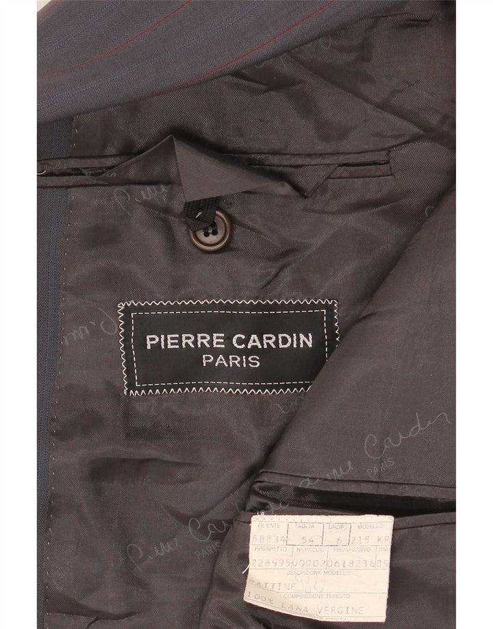 Pierre Cardin Mens 2 Button Blazer Jacket IT 54 2XL Grey Striped