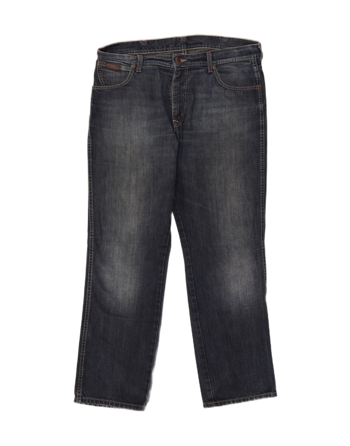 WRANGLER Mens Texas Straight Jeans W36 L30 Navy Blue Cotton Vintage Wrangler and Second-Hand Wrangler from Messina Hembry 