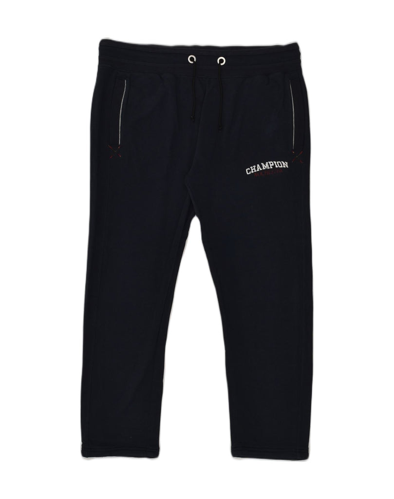 CHAMPION Mens Tracksuit Trousers Large Navy Blue Cotton | Vintage Champion | Thrift | Second-Hand Champion | Used Clothing | Messina Hembry 