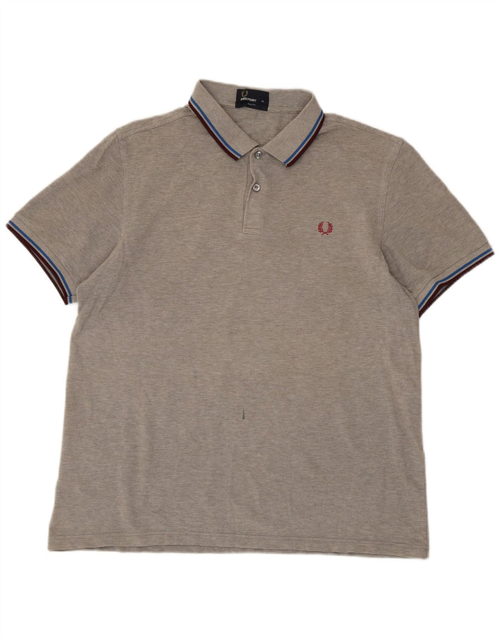 Fred Perry Mens Slim Fit Polo Shirt XL Grey Cotton