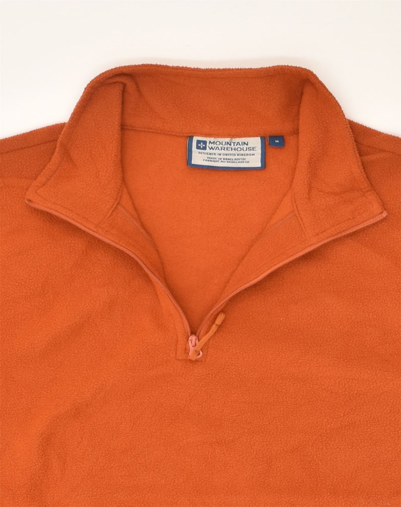 MOUNTAIN WAREHOUSE Mens Zip Neck Fleece Jumper Medium Orange Polyester | Vintage Mountain Warehouse | Thrift | Second-Hand Mountain Warehouse | Used Clothing | Messina Hembry 