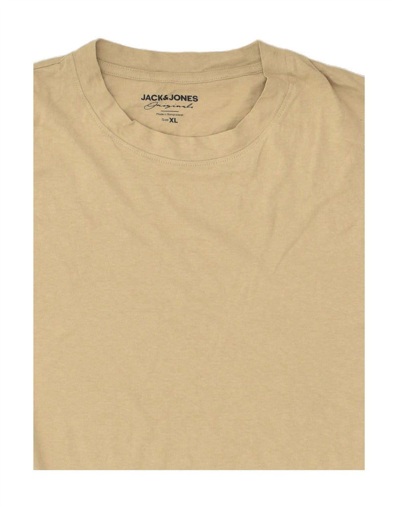 JACK & JONES Mens T-Shirt Top XL Beige Cotton | Vintage Jack & Jones | Thrift | Second-Hand Jack & Jones | Used Clothing | Messina Hembry 