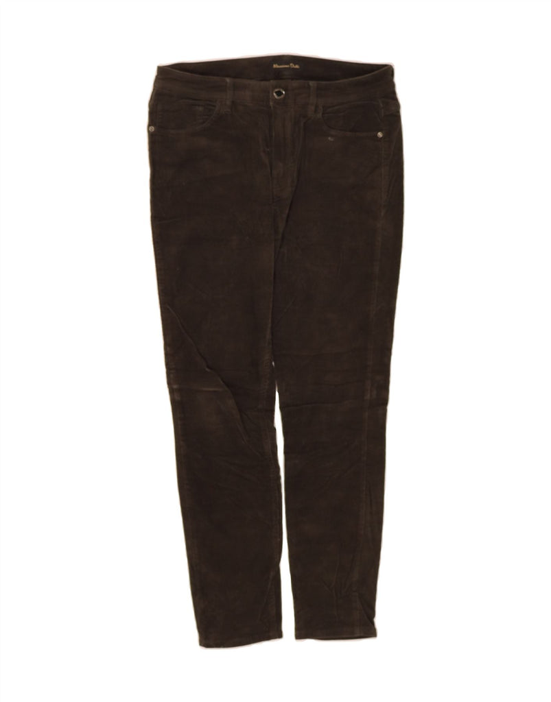 MASSIMO DUTTI Womens Slim Corduroy Trousers EU 38 Small W28 L26 Green Vintage Massimo Dutti and Second-Hand Massimo Dutti from Messina Hembry 