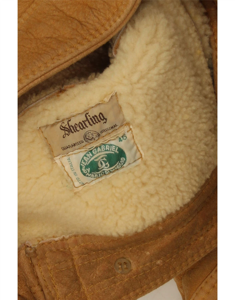 JEAN GABRIEL Mens Shearling Jacket IT 46 Small Brown Shearling Vintage Jean Gabriel and Second-Hand Jean Gabriel from Messina Hembry 
