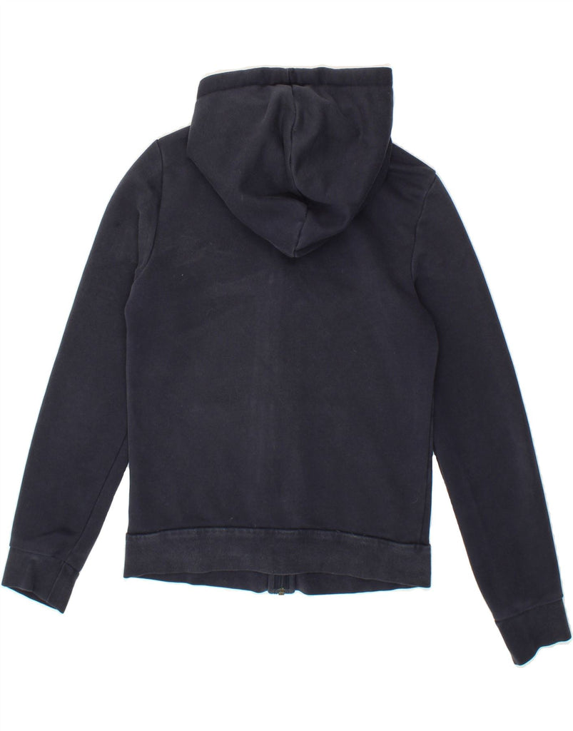 ADIDAS Womens Graphic Zip Hoodie Sweater UK 8/10 Small Navy Blue Cotton Vintage Adidas and Second-Hand Adidas from Messina Hembry 