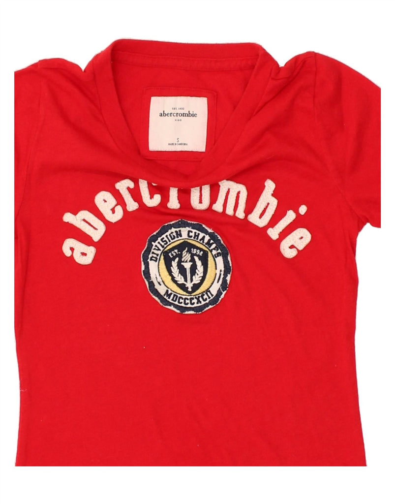 ABERCROMBIE & FITCH Girls Graphic T-Shirt Top 7-8 Years Small Red Cotton | Vintage Abercrombie & Fitch | Thrift | Second-Hand Abercrombie & Fitch | Used Clothing | Messina Hembry 