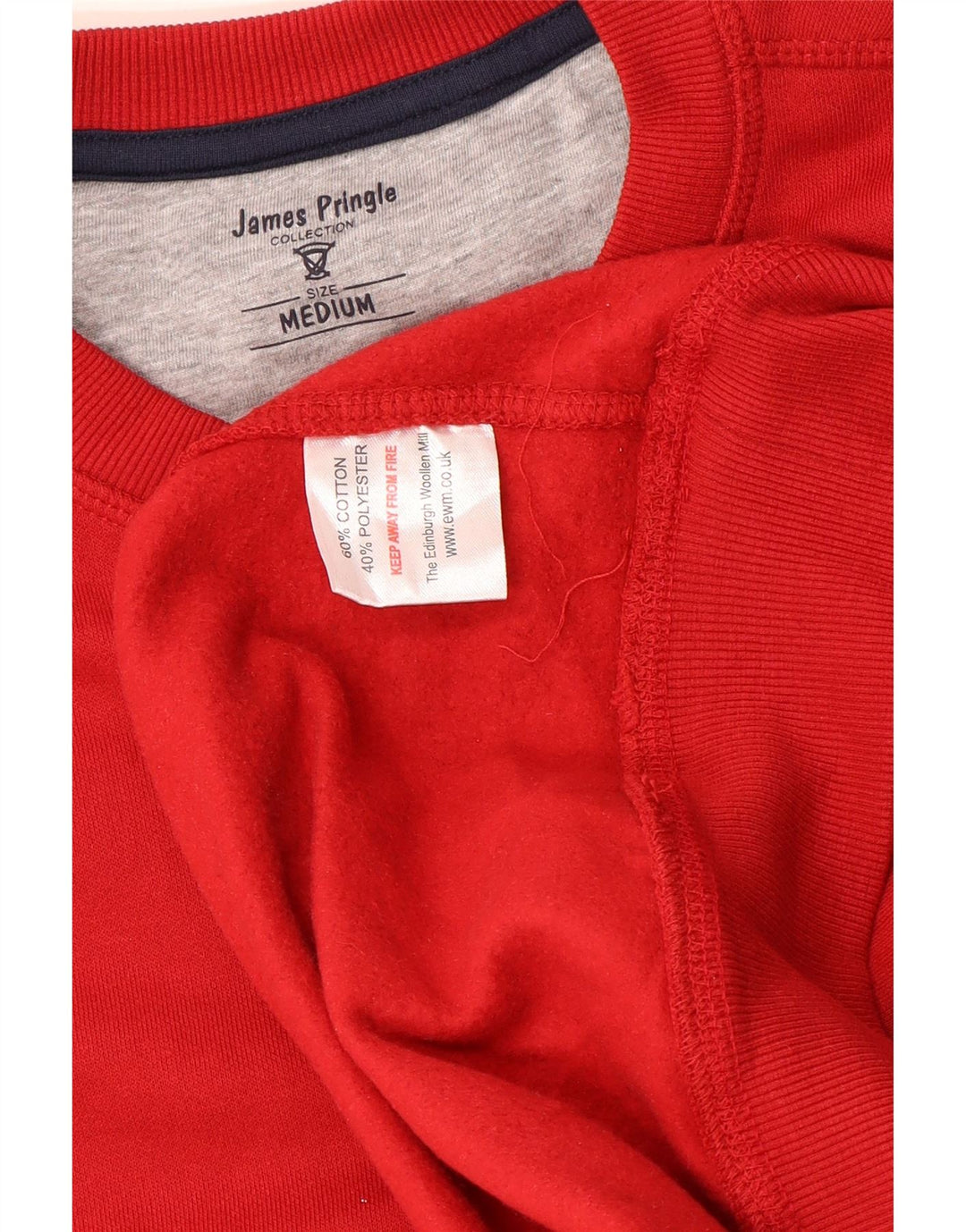 James Pringle Mens Sweatshirt Jumper Medium Red Cotton