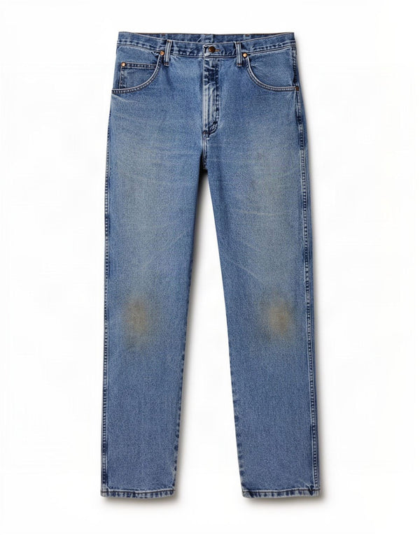 Wrangler Mens Straight Jeans W36 L34 Blue Cotton