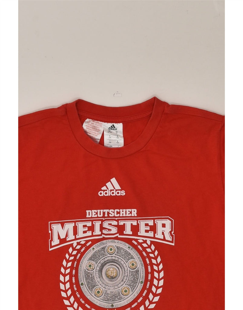 ADIDAS Boys Graphic T-Shirt Top 13-14 Years Red Cotton | Vintage Adidas | Thrift | Second-Hand Adidas | Used Clothing | Messina Hembry 