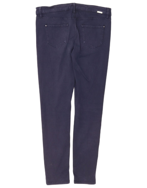 Massimo Dutti Womens Skinny Casual Trousers EU 42 Large W32 L30 Navy Blue