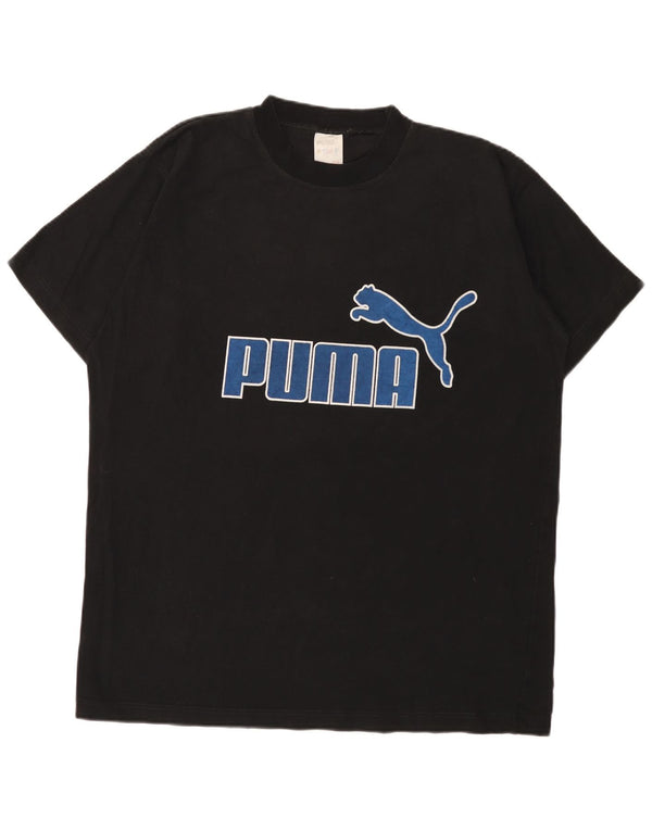 Puma Mens Graphic T-Shirt Top Large Black Cotton