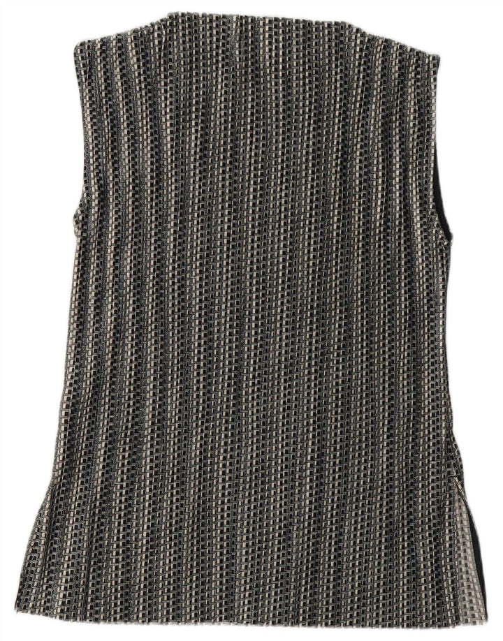 Cos Womens Sleeveless Blouse Top UK 14 Medium Black Geometric Polyester