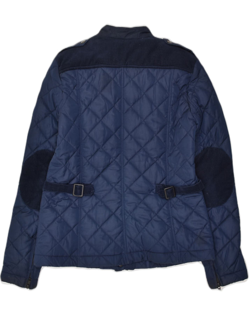 FRENCH CONNECTION Womens Quilted Jacket UK 12 Medium Navy Blue Polyester | Vintage French Connection | Thrift | Second-Hand French Connection | Used Clothing | Messina Hembry 