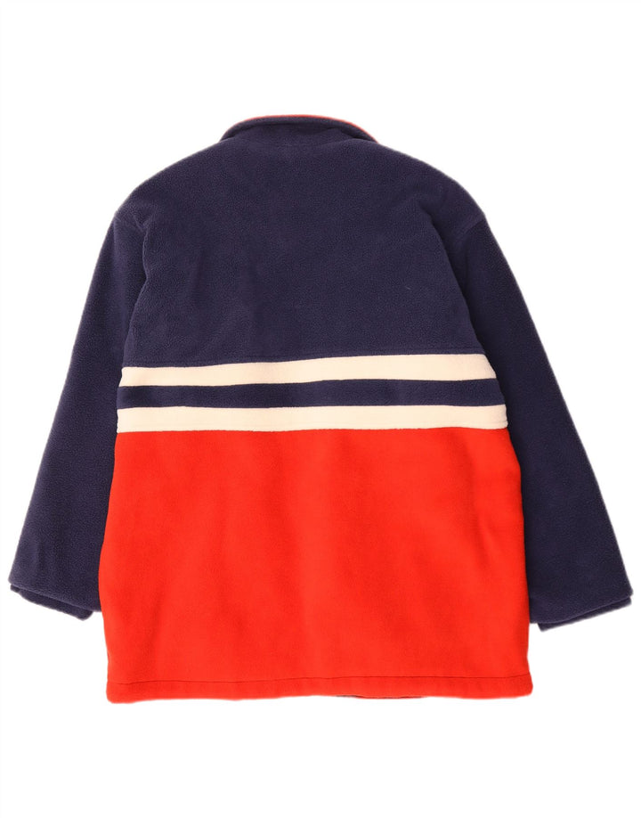 Vintage Mens Fleece Jacket UK 40 Large Navy Blue Colourblock