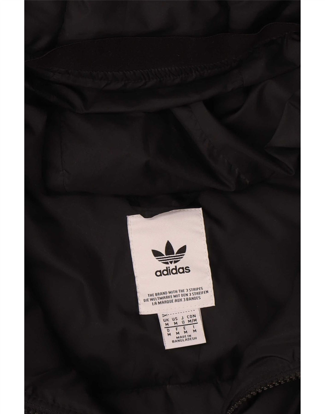 Adidas Mens Hooded Padded Jacket Medium Black Polyester