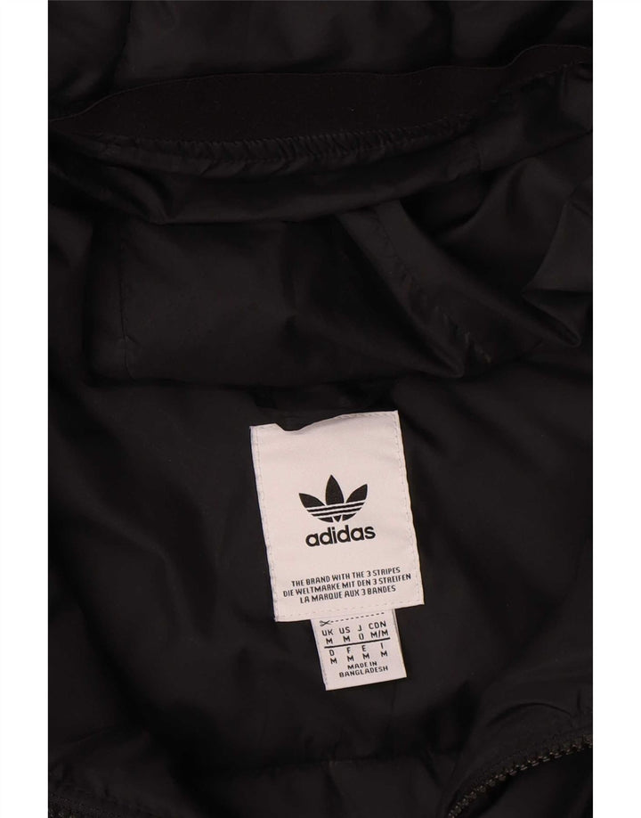 Adidas Mens Hooded Padded Jacket Medium Black Polyester