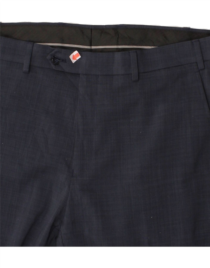 MICHAEL KORS Mens Straight Suit Trousers W36 L30 Navy Blue Check Polyester Vintage Michael Kors and Second-Hand Michael Kors from Messina Hembry 
