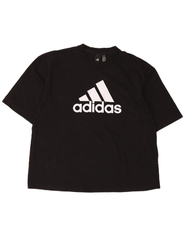 Adidas Mens Graphic T-Shirt Top UK 12/14 Medium Black Cotton