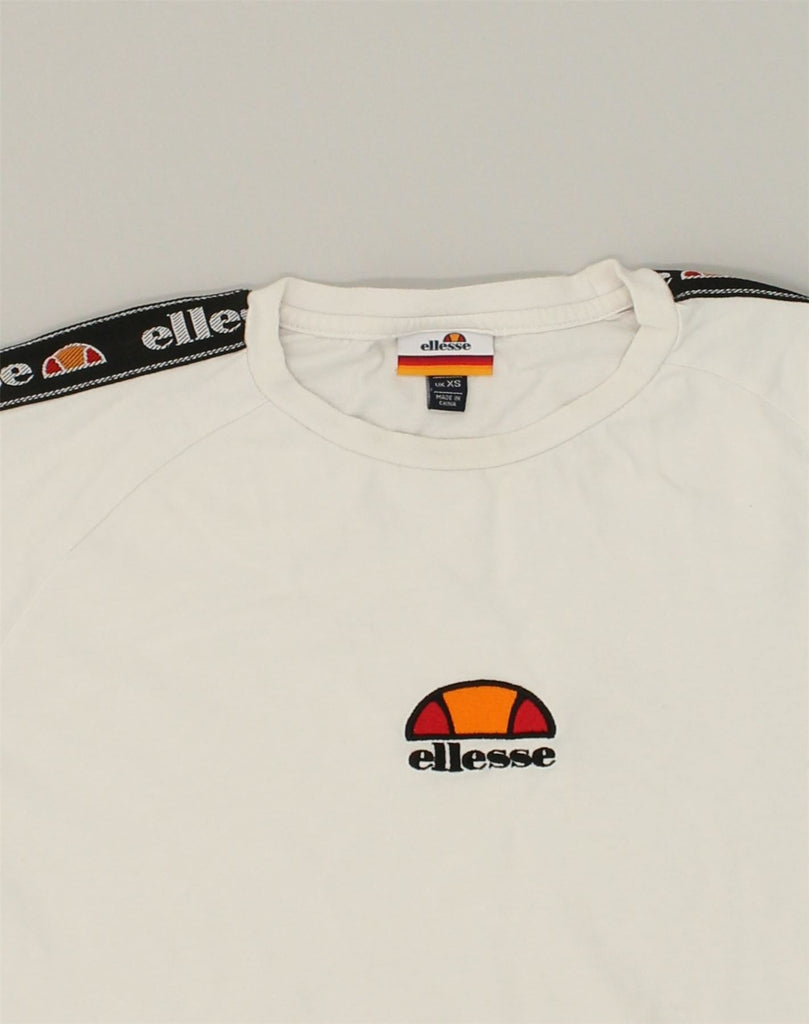 ELLESSE Mens T-Shirt Top XS White Cotton | Vintage Ellesse | Thrift | Second-Hand Ellesse | Used Clothing | Messina Hembry 