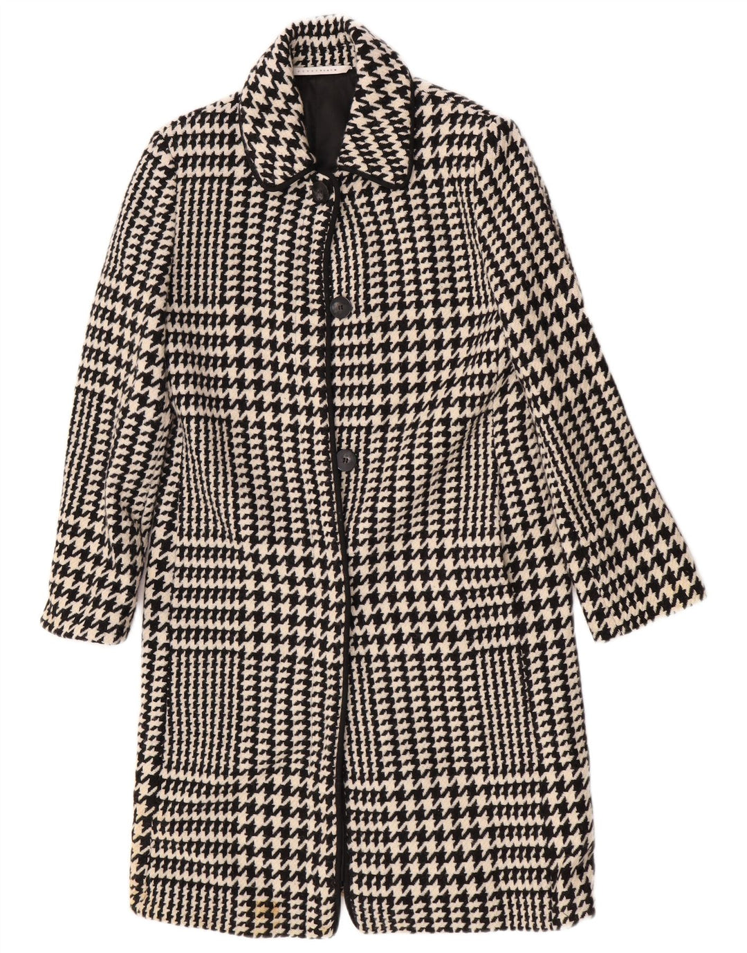 Penny Black Womens Oversized Overcoat UK 10 Small Black Houndstooth Wool