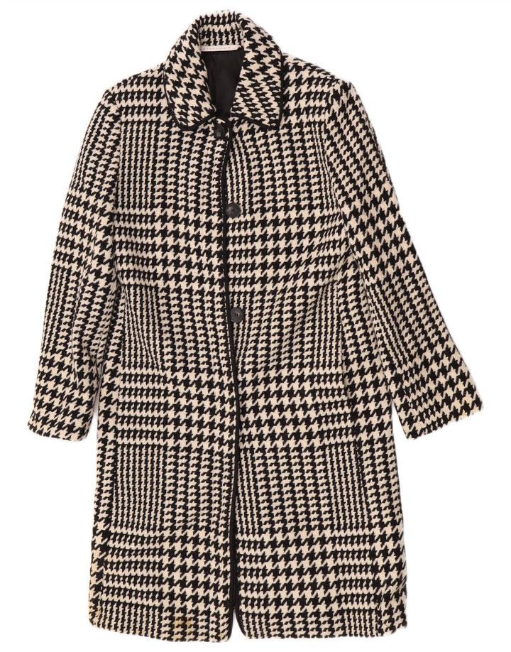 Penny Black Womens Oversized Overcoat UK 10 Small Black Houndstooth Wool