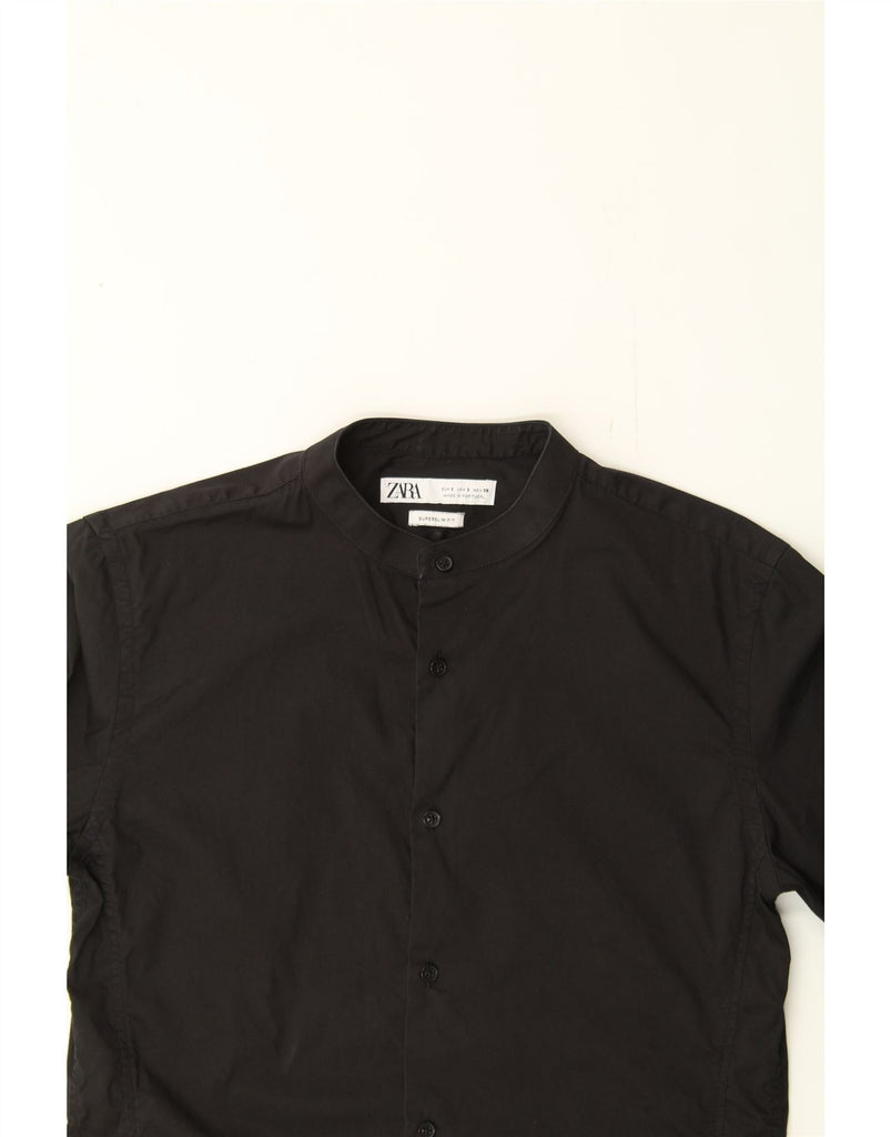 ZARA Mens Slim Fit Shirt Small Black Cotton Vintage Zara and Second-Hand Zara from Messina Hembry 