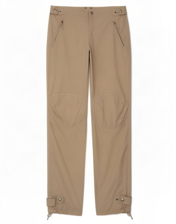 Gas Womens Straight Casual Trousers W29 L34 Beige Cotton