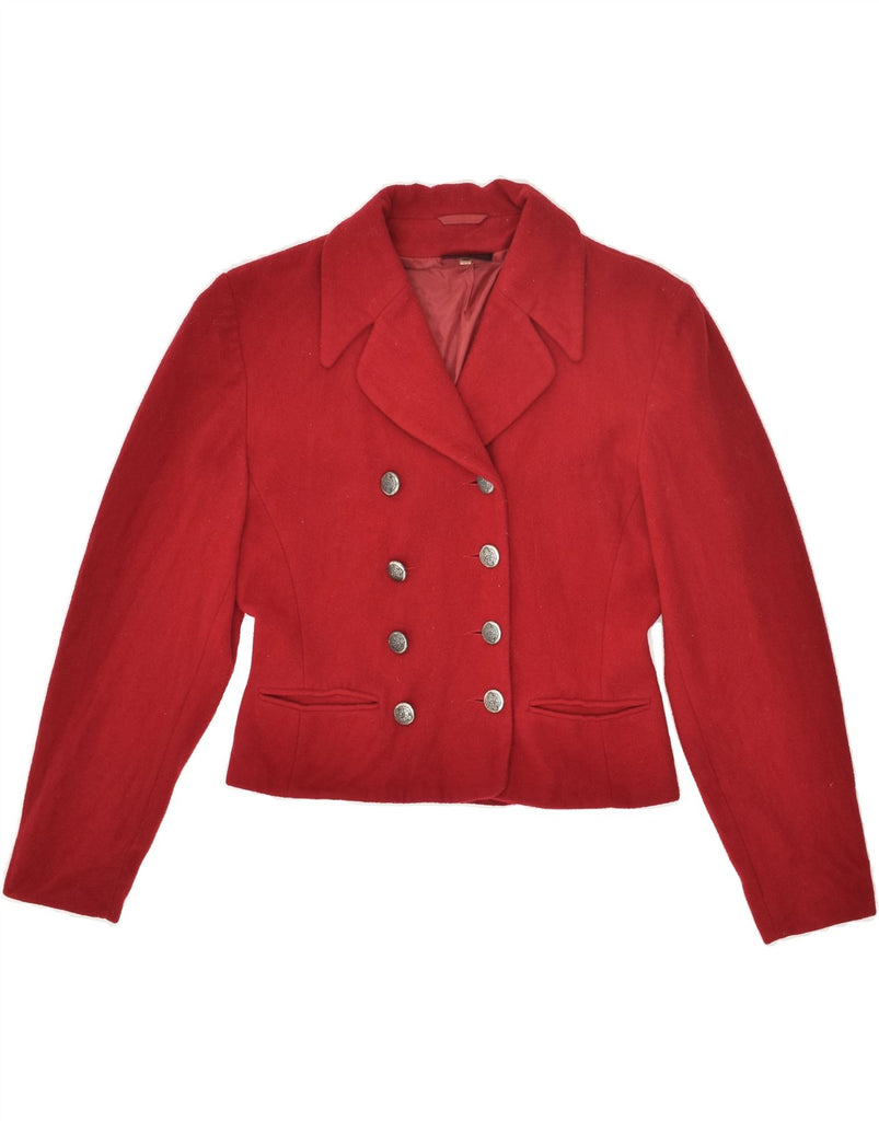 VINTAGE Womens Crop Double Breasted Blazer Jacket UK 12 Medium Red Vintage Vintage and Second-Hand Vintage from Messina Hembry 