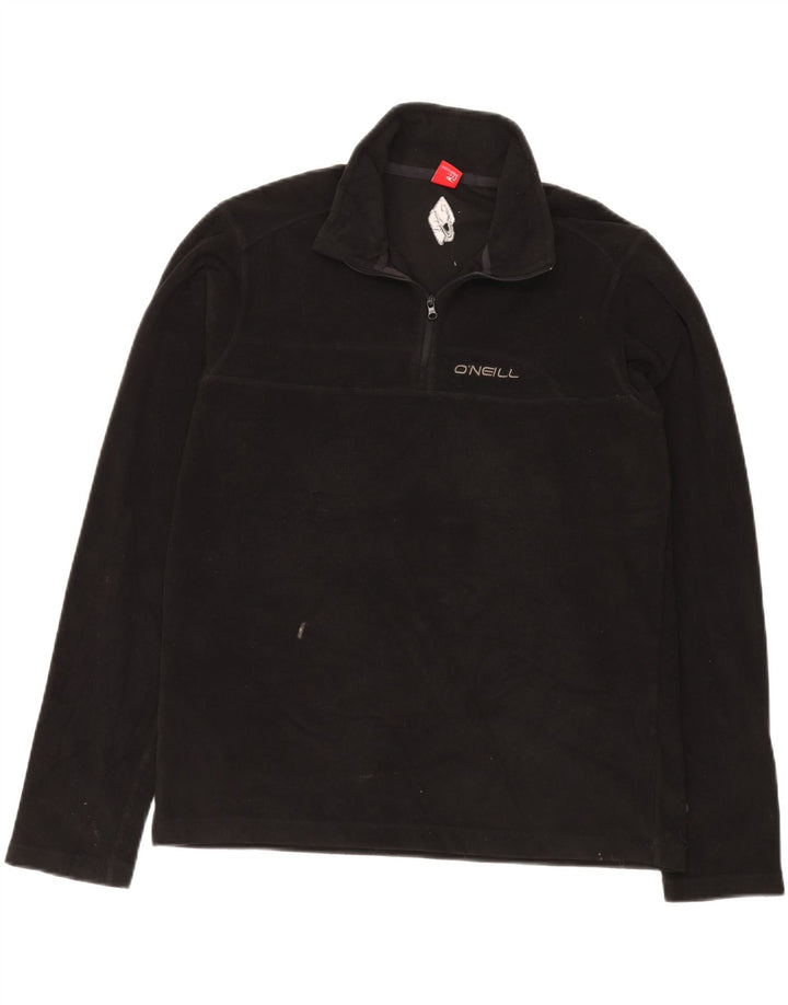 O'NEILL Womens Zip Neck Fleece Jumper UK 18 XL Black Polyester