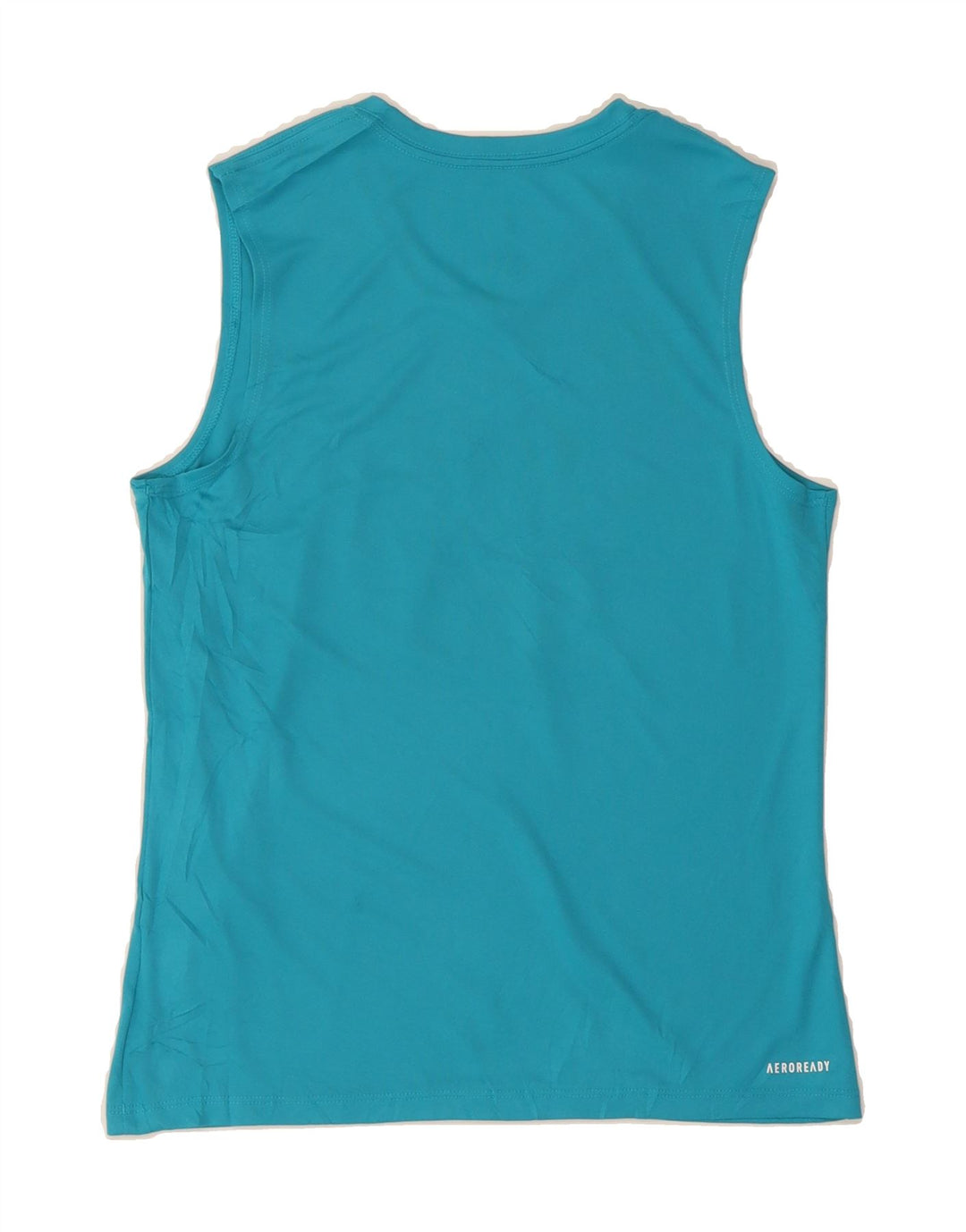 ADIDAS Womens Graphic Vest Top UK 6 XS Turquoise Polyester Vintage Adidas and Second-Hand Adidas from Messina Hembry 