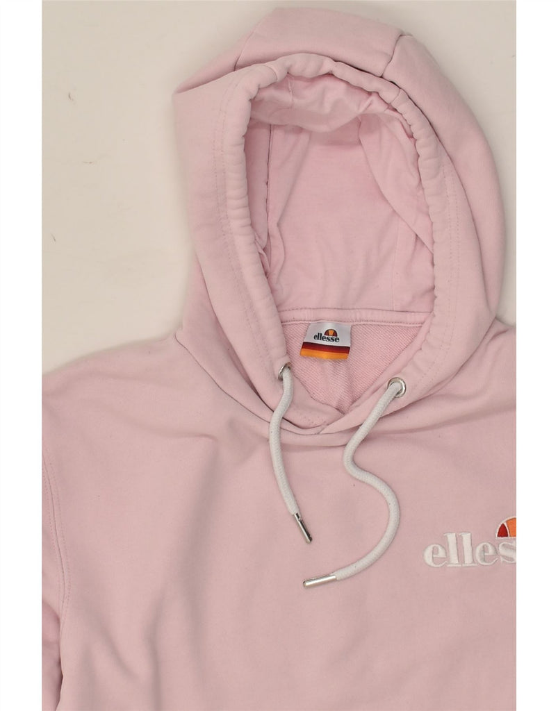 ELLESSE Womens Hoodie Jumper UK 16 Large Pink Cotton | Vintage Ellesse | Thrift | Second-Hand Ellesse | Used Clothing | Messina Hembry 