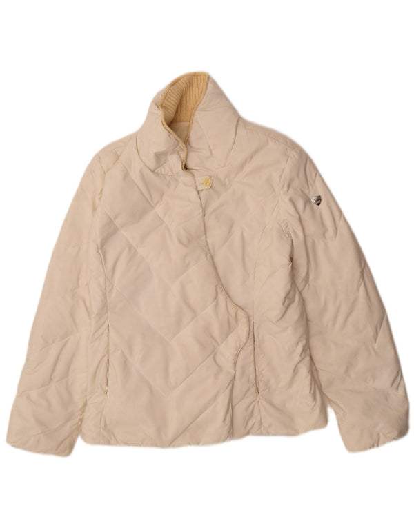 Post Card Womens Padded Jacket UK 10 Small White Polyamide