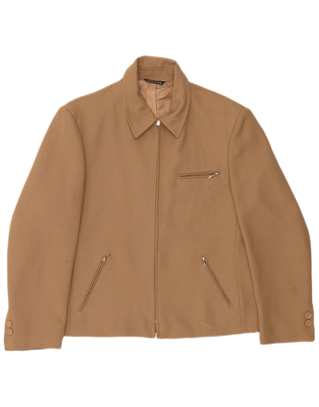 VINTAGE Womens Blazer Jacket IT 48 XL Brown Polyester