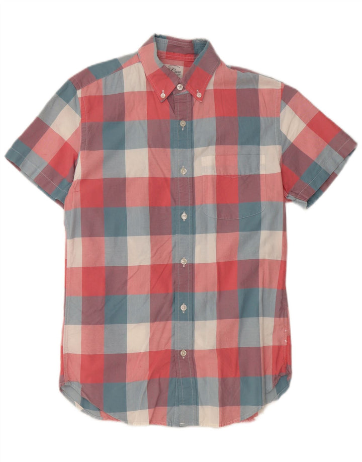 J. CREW Mens Short Sleeve Shirt XS Multicoloured Check Cotton