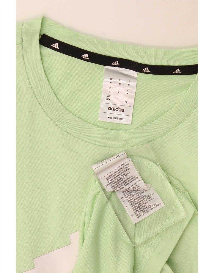 Adidas Mens Graphic T-Shirt Top Medium Green Cotton