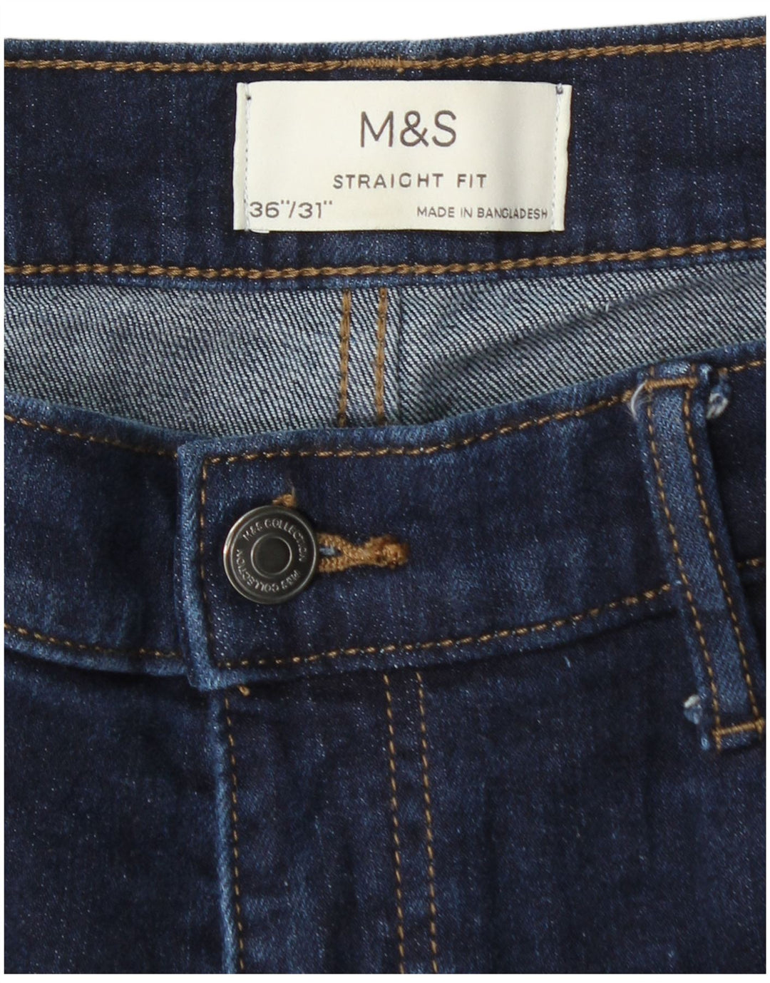 Marks & Spencer Mens Straight Jeans W36 L31 Navy Blue