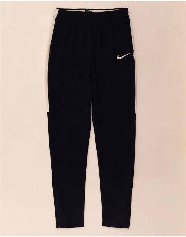 Nike Boys Tracksuit Trousers 13-14 Years XL Navy Blue Colourblock Polyester