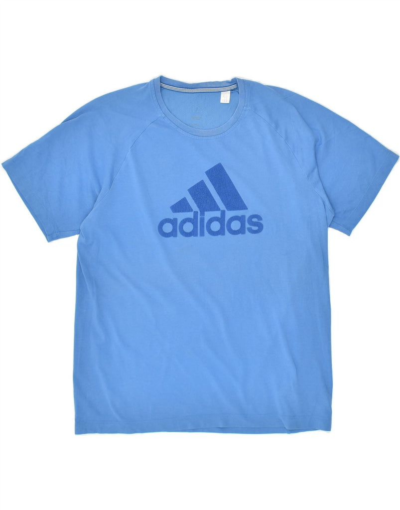 ADIDAS Mens Climalite Graphic T-Shirt Top Medium Blue Cotton | Vintage Adidas | Thrift | Second-Hand Adidas | Used Clothing | Messina Hembry 