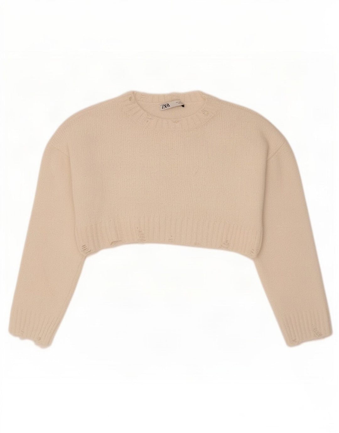 Zara Womens Oversized Bolero Jumper UK 10 Small Off White Polyester