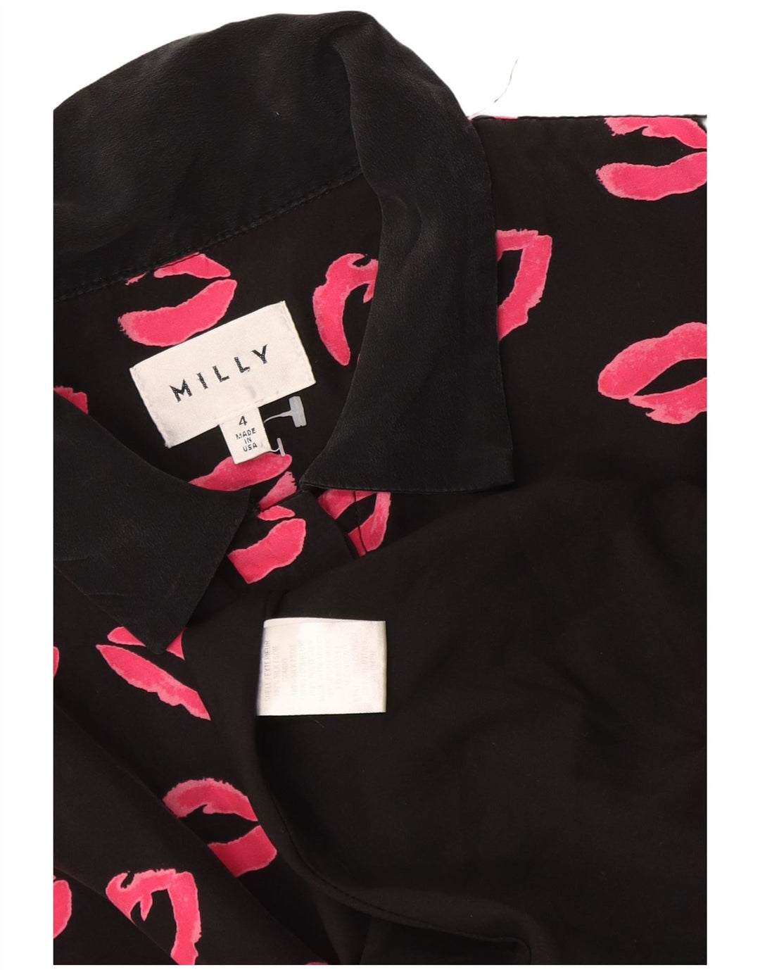 Milly Womens Abstract Pattern Short Sleeves Shirt Dress US 4 Small Black