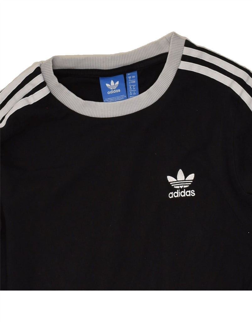 ADIDAS Womens Top Long Sleeve UK 8 Small  Black Cotton | Vintage Adidas | Thrift | Second-Hand Adidas | Used Clothing | Messina Hembry 