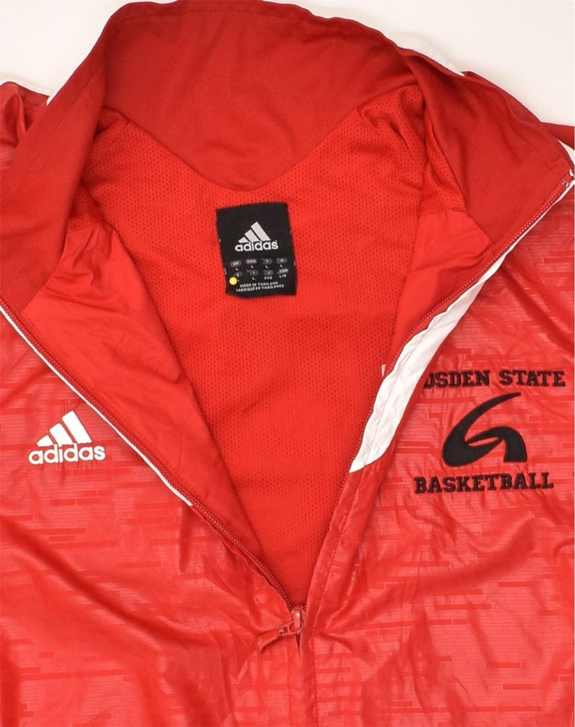 ADIDAS Mens Graphic Rain Jacket Uk 40 Large Red Polyester | Vintage Adidas | Thrift | Second-Hand Adidas | Used Clothing | Messina Hembry 